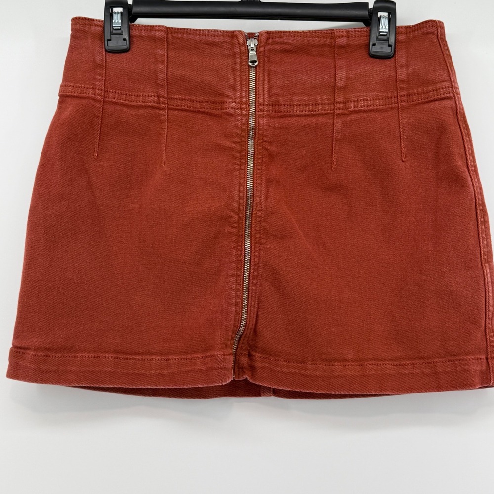 Free People We the Free Virgo Mini Skirt Rust Zip Front Women Size‎ 30